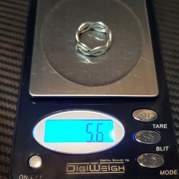 Size 6.25 925 Sterling Silver Cool Thick Solid Woven Ring - Picture 7 of 7